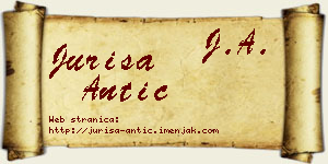 Juriša Antić vizit kartica